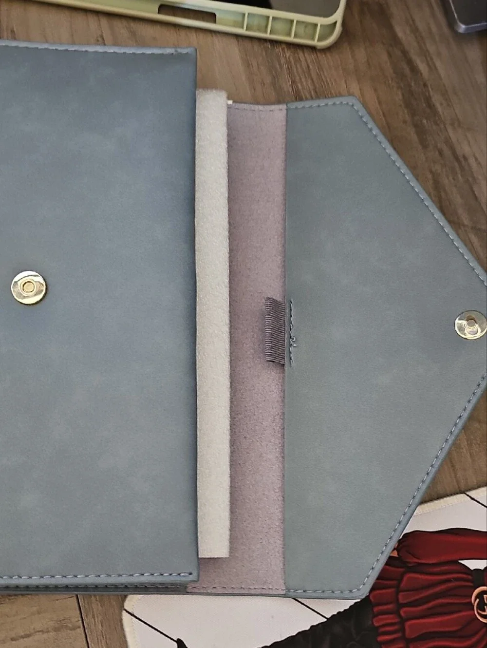 New Erin Condren Slate Blue Leather Folio Notebook